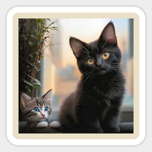 Cute Kittens Beautiful Cats Sticker